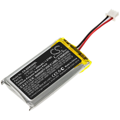 3.7V, 450mAh, Li-Polymer Battery fits Sennheiser, Dw 30 Hs, Impact 5033, 1.665Wh