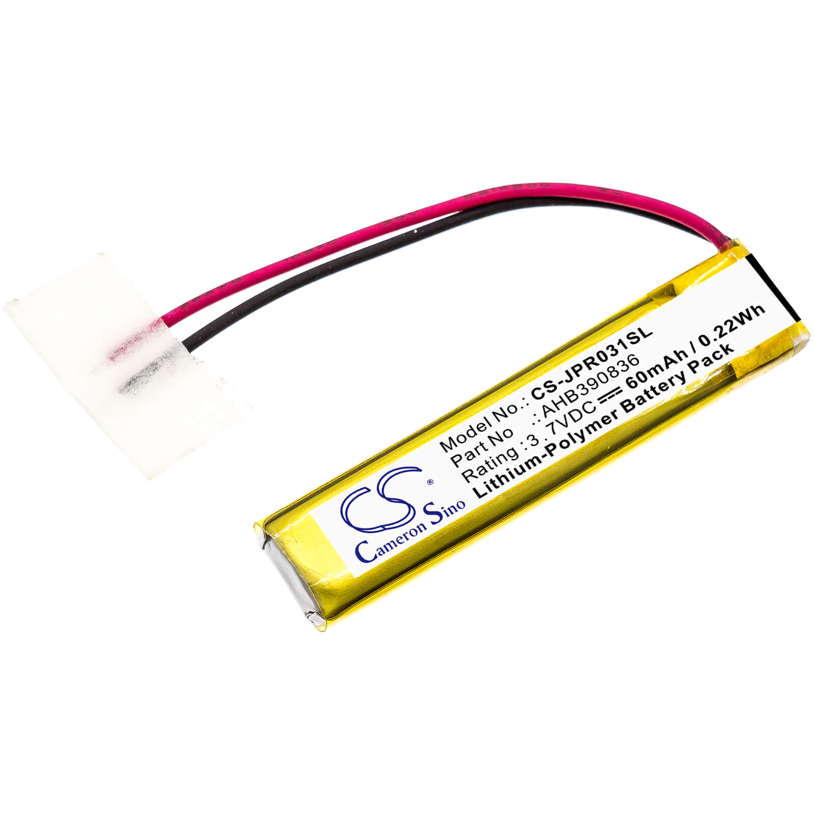 3.7V, 60mAh, Li-Polymer Battery fits Plantronics, Voyager 5200, Voyager Legend, 0.222Wh