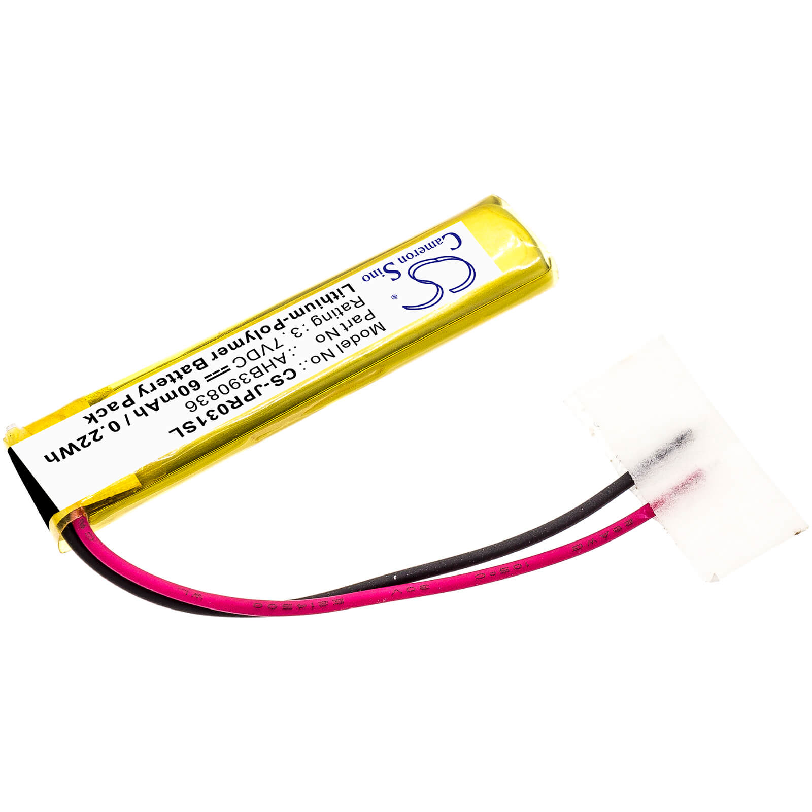 3.7V, 60mAh, Li-Polymer Battery fits Plantronics, Voyager 5200, Voyager Legend, 0.222Wh