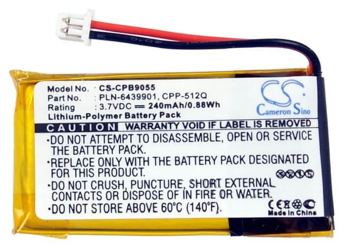 3.7V, 240mAh, Li-Polymer Battery fits Avaya, Awh55, Awh-55, 0.888Wh