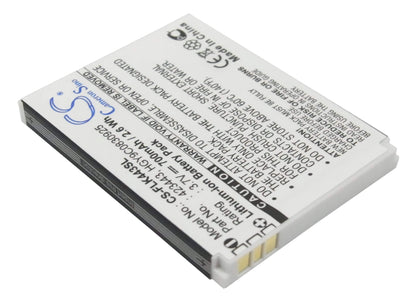 3.7V, 700mAh, Li-ion Battery fits Foxlink, 423443, 2.59Wh