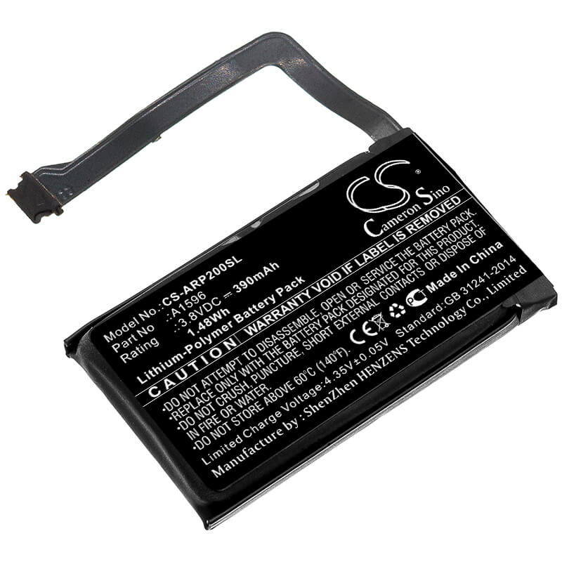 3.8V, 390mAh, Li-Polymer Battery fits Apple, Airpods 2 Charging Case, Airpods Charging Case, 1.482Wh