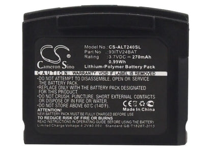 3.7V, 270mAh, Li-Polymer Battery fits Amplicom, Tv2400, Tv2410, 0.999Wh