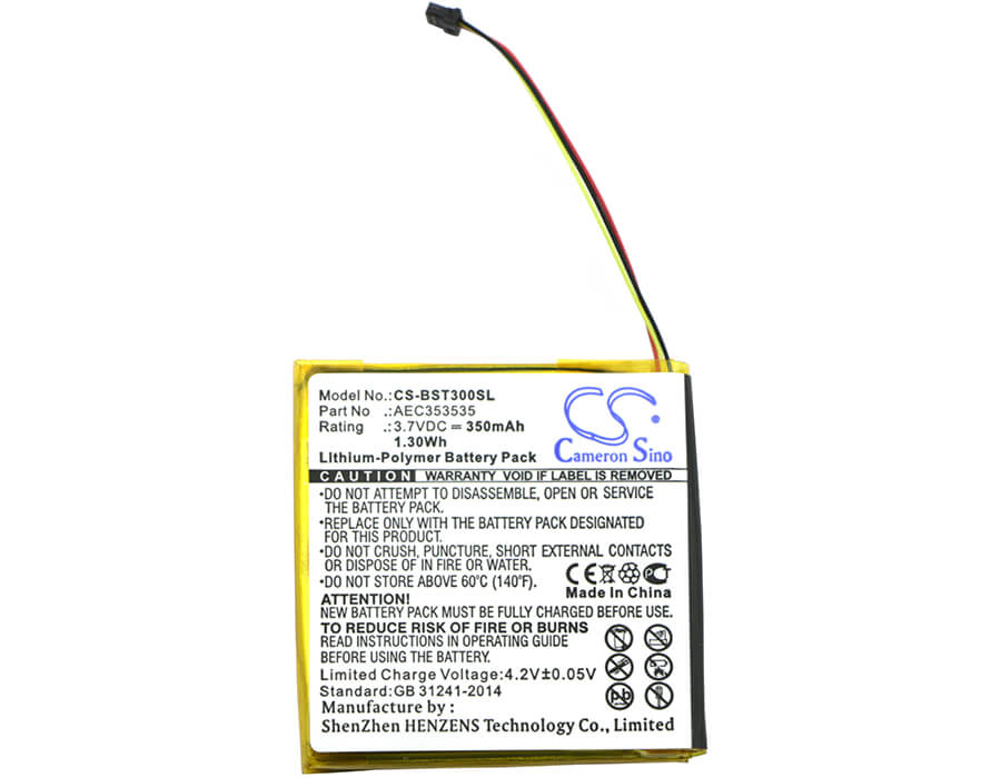 3.7V, 350mAh, Li-Polymer Battery fits Beats, Solo 2.0, Solo 3.0, 1.295Wh
