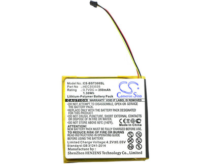 3.7V, 350mAh, Li-Polymer Battery fits Beats, Solo 2.0, Solo 3.0, 1.295Wh