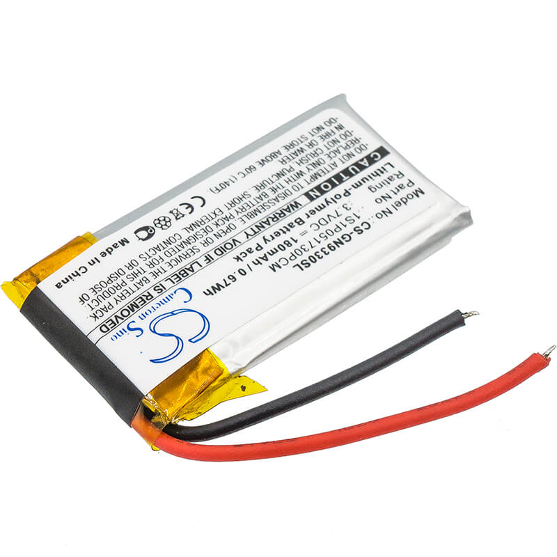 3.7V, 180mAh, Li-Polymer Battery fits Gn, Gn9330, Netcom 9330, 0.666Wh
