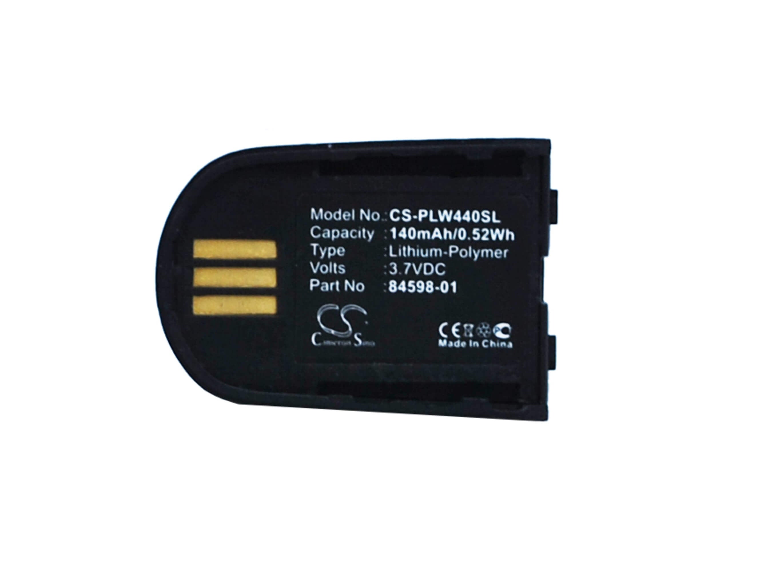 3.7V, 140mAh, Li-Polymer Battery fits Microsoft, Lync 2010, Office Communicator 2007, 0.518Wh
