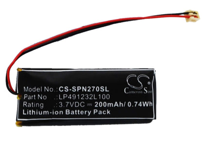 3.7V, 200mAh, Li-Polymer Battery fits Sony, Psp-n270, Psp-n270g, 0.74Wh