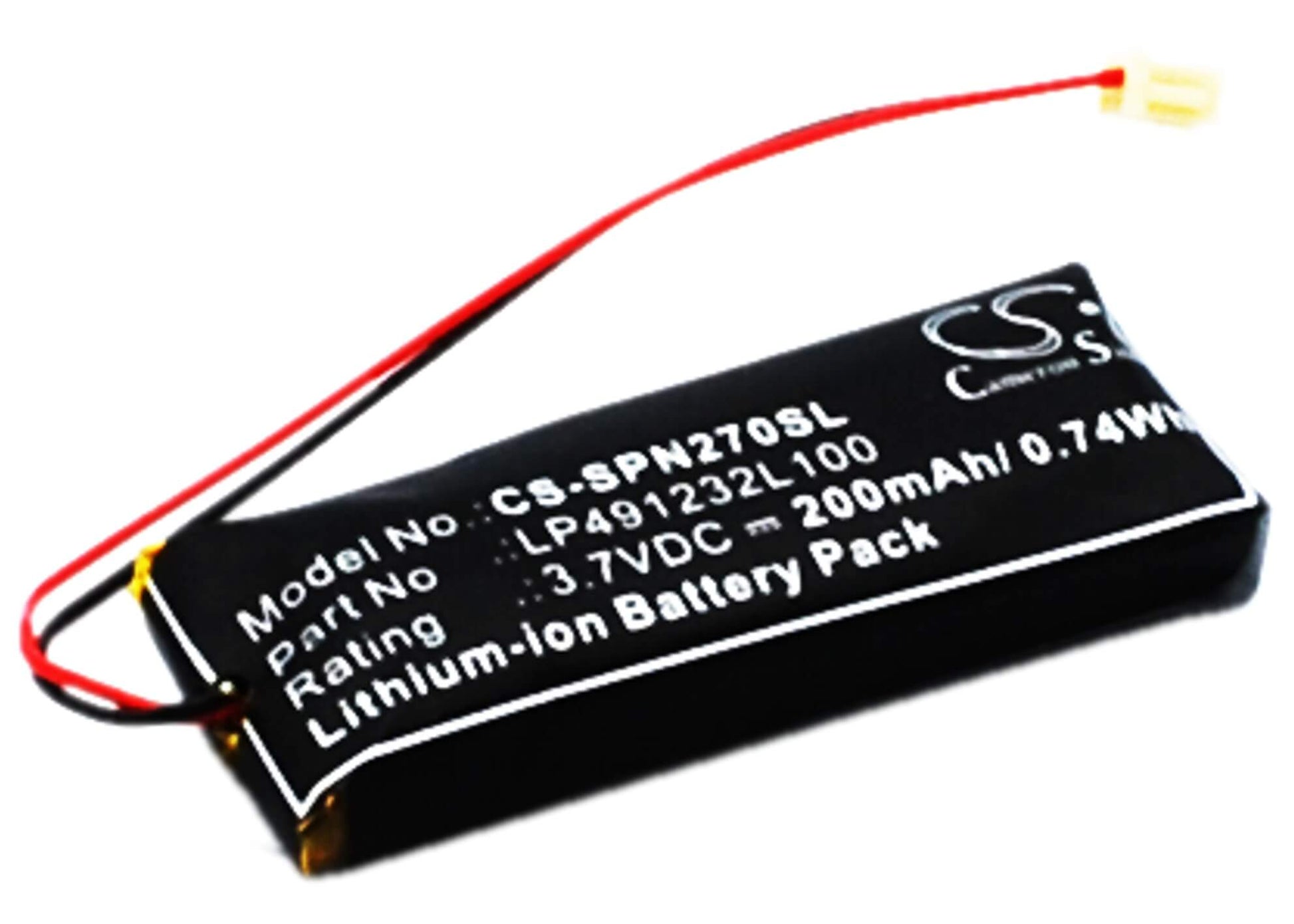 3.7V, 200mAh, Li-Polymer Battery fits Sony, Psp-n270, Psp-n270g, 0.74Wh