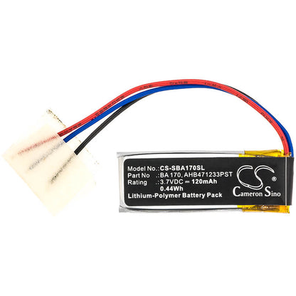 3.7V, 120mAh, Li-Polymer Battery fits Sennheiser, Momentum In-ear, Presnce, 0.444Wh