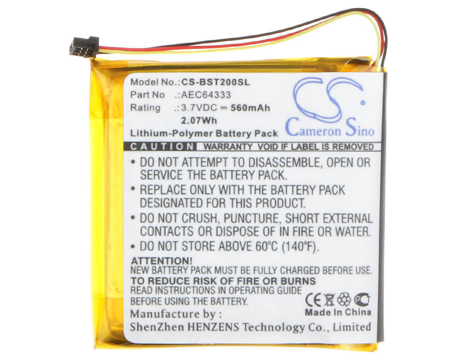 3.7V, 560mAh, Li-Polymer Battery fits Beats, Solo Pro Wireless, Studio 2 B0500, 2.072Wh