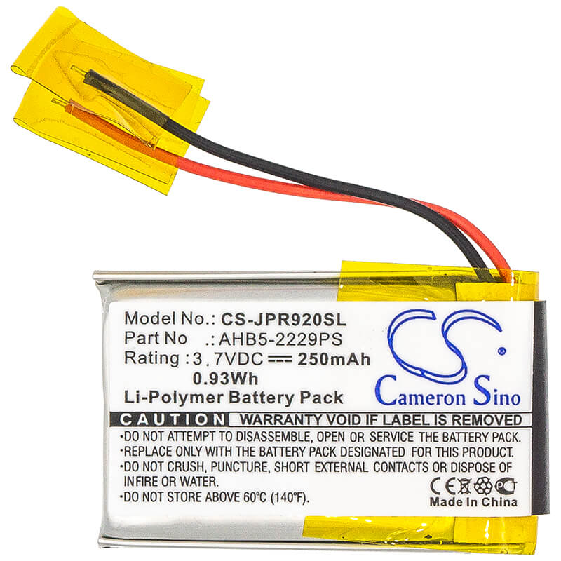 3.7V, 250mAh, Li-Polymer Battery fits Jabra, Pro 900, Pro 920, 0.925Wh