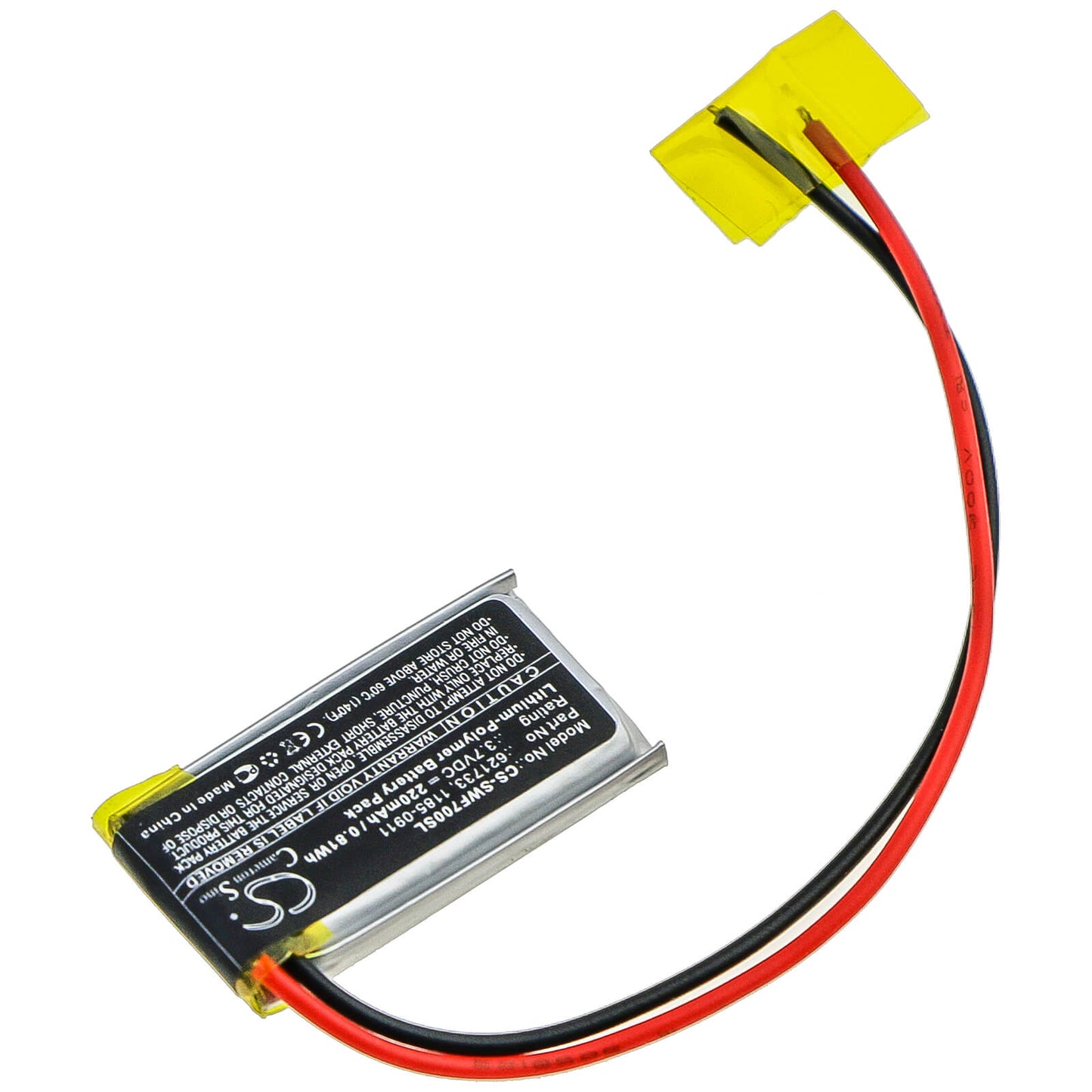 3.7V, 220mAh, Li-Polymer Battery fits Sony, Wf-sb700 Charging Case, Wf-sb700n Charging Case, 0.814Wh