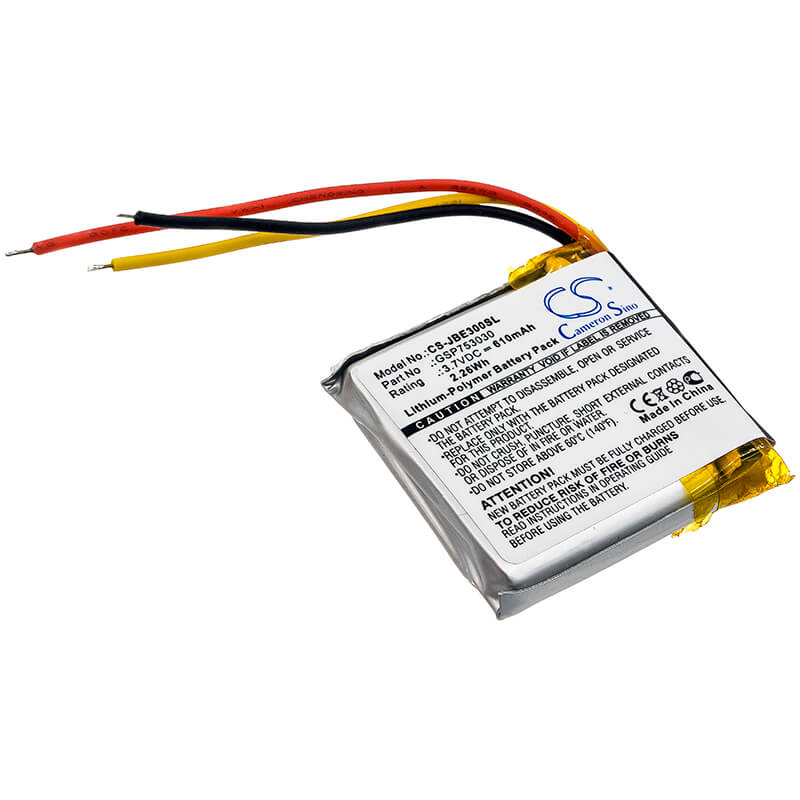 3.7V, 610mAh, Li-Polymer Battery fits Jbl, E45bt, E55bt, 2.257Wh