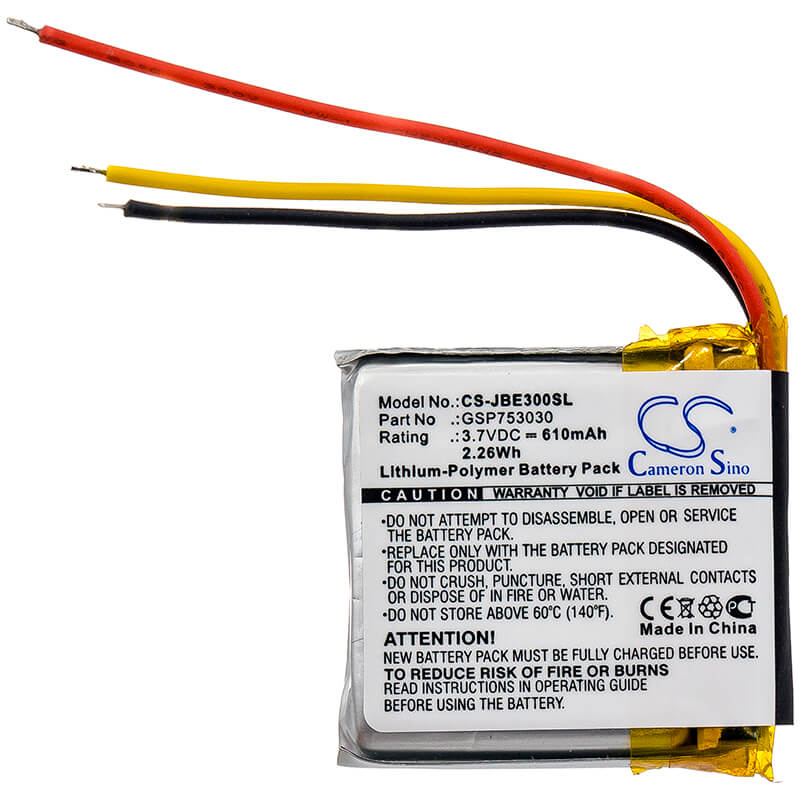 3.7V, 610mAh, Li-Polymer Battery fits Jbl, E45bt, E55bt, 2.257Wh