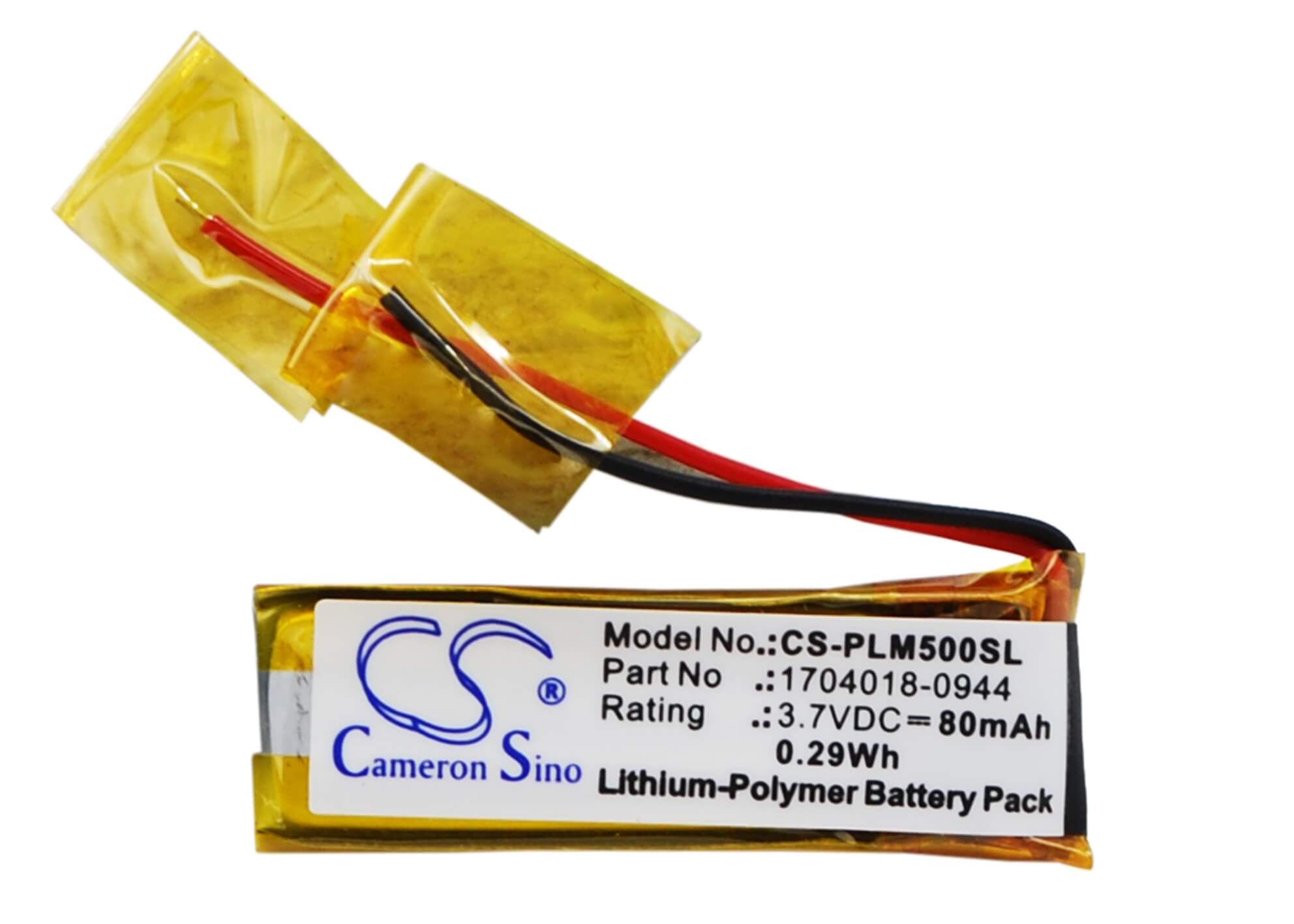 3.7V, 80mAh, Li-Polymer Battery fits Plantronics, Discovery 640e, Discovery 650e, 0.296Wh