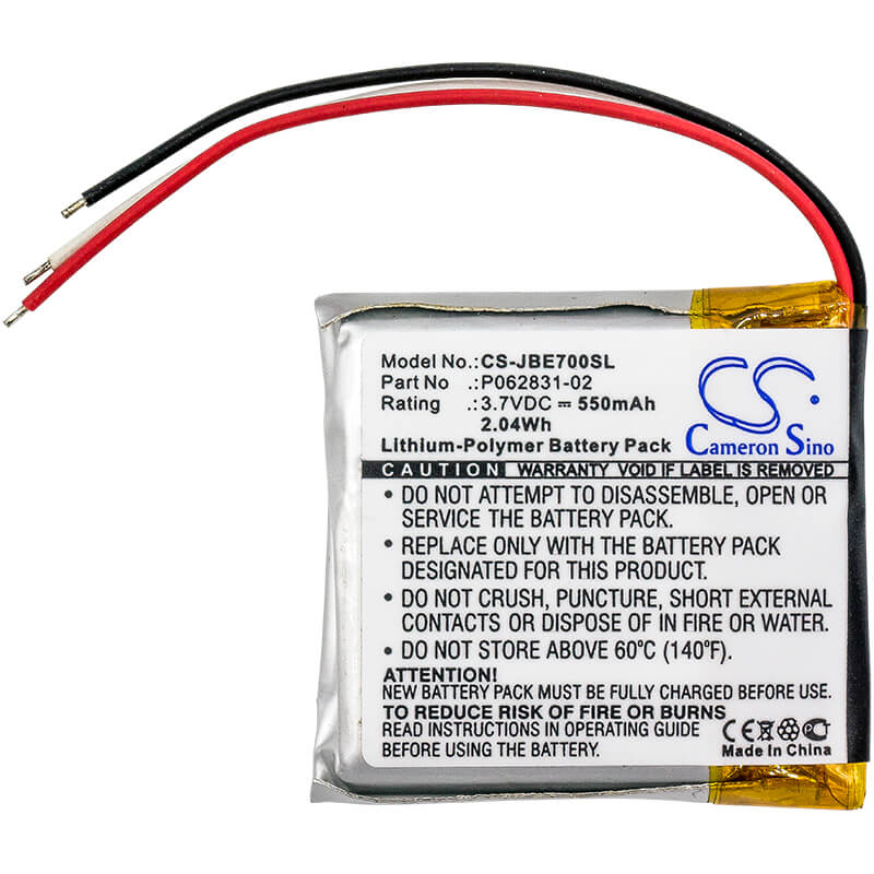 3.7V, 550mAh, Li-Polymer Battery fits Jbl, Everest 300, Everest 700, 2.035Wh