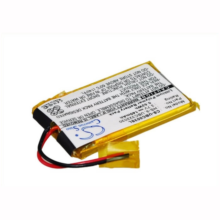 3.7V, 140mAh, Li-Polymer Battery fits Ultralife, Ubc322030, Ubp008, 0.518Wh