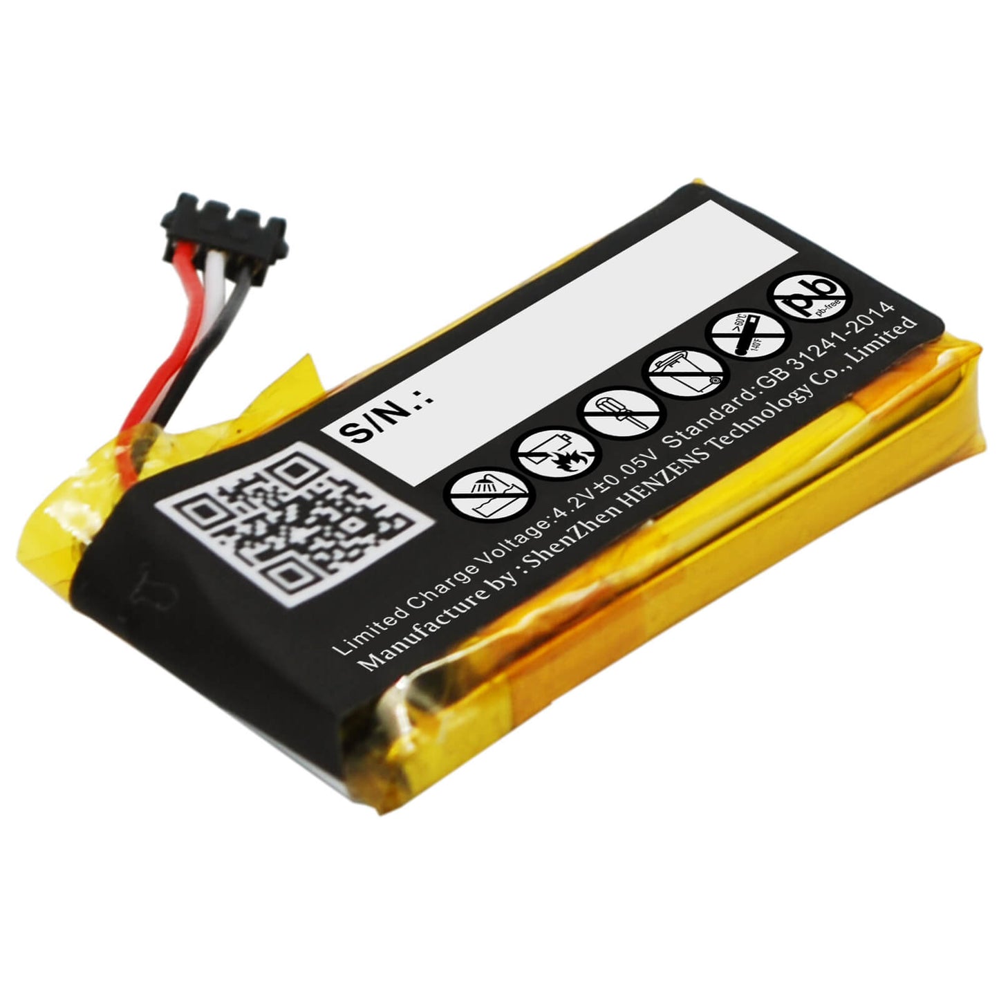 3.7V, 180mAh, Li-Polymer Battery fits Logitech, H600 981-000341, 0.666Wh