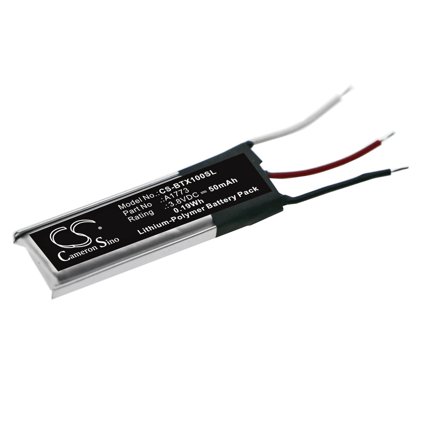 3.8V, 50mAh, Li-Polymer Battery fits Beats, Beats X, Mlye2ll/a, 0.19Wh