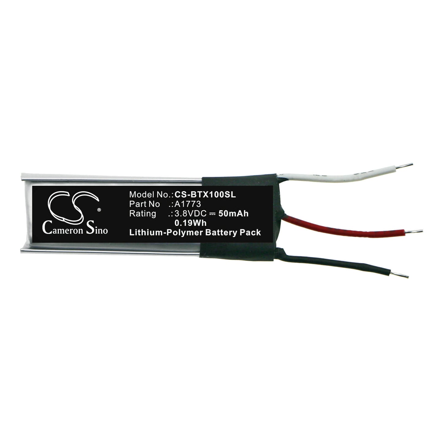 3.8V, 50mAh, Li-Polymer Battery fits Beats, Beats X, Mlye2ll/a, 0.19Wh