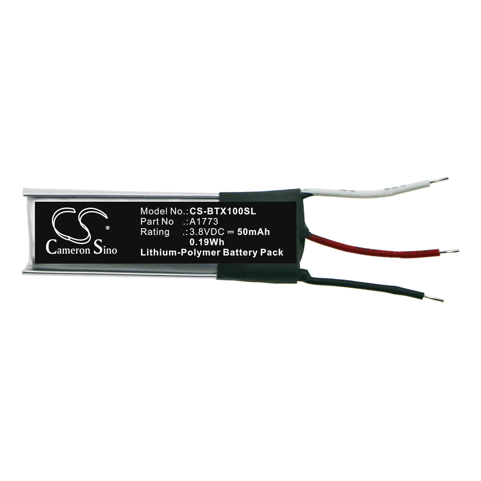 3.8V, 50mAh, Li-Polymer Battery fits Beats, Beats X, Mlye2ll/a, 0.19Wh