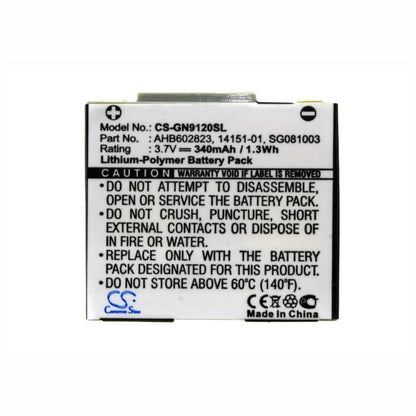 3.7V, 340mAh, Li-Polymer Battery fits Gn, Netcom 9120, Netcom 9125, 1.258Wh
