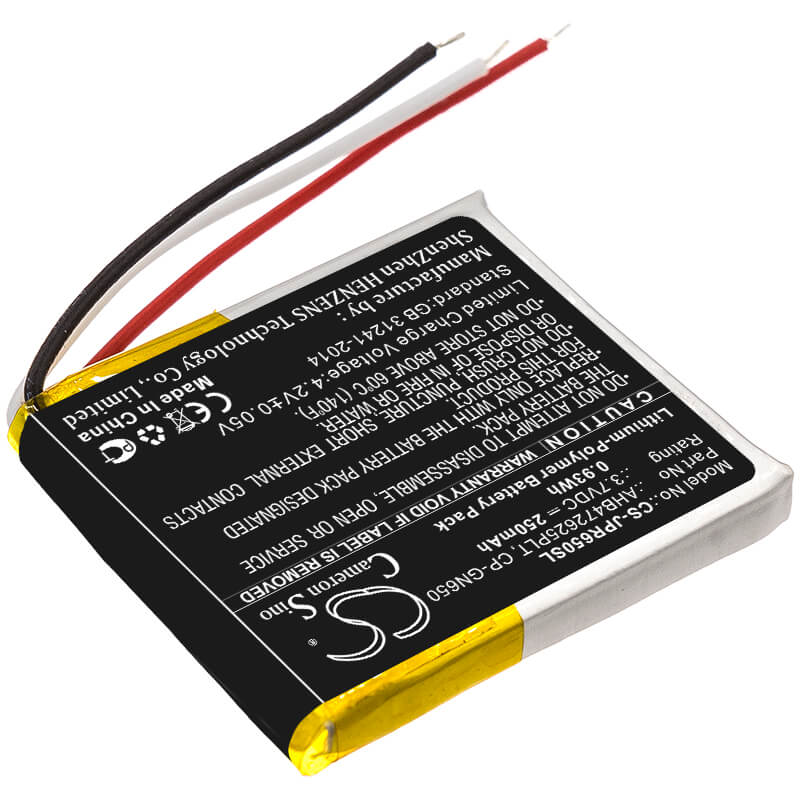 3.7V, 250mAh, Li-Polymer Battery fits Jabra, Evolve 65, Evolve 80, 0.925Wh