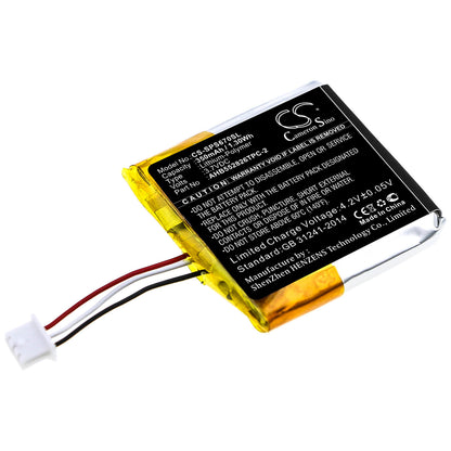 3.7V, 350mAh, Li-Polymer Battery fits Sennheiser, Gsp 350, Gsp 500, 1.295Wh