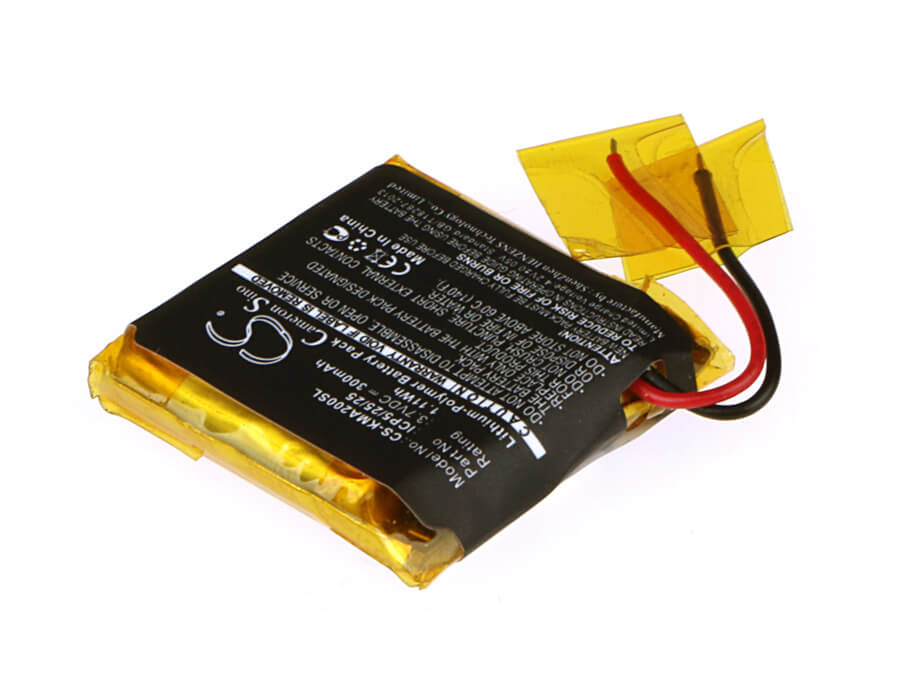 3.7V, 300mAh, Li-Polymer Battery fits Rocketfish, Rf-mab2, Rf-mab2-t, 1.11Wh
