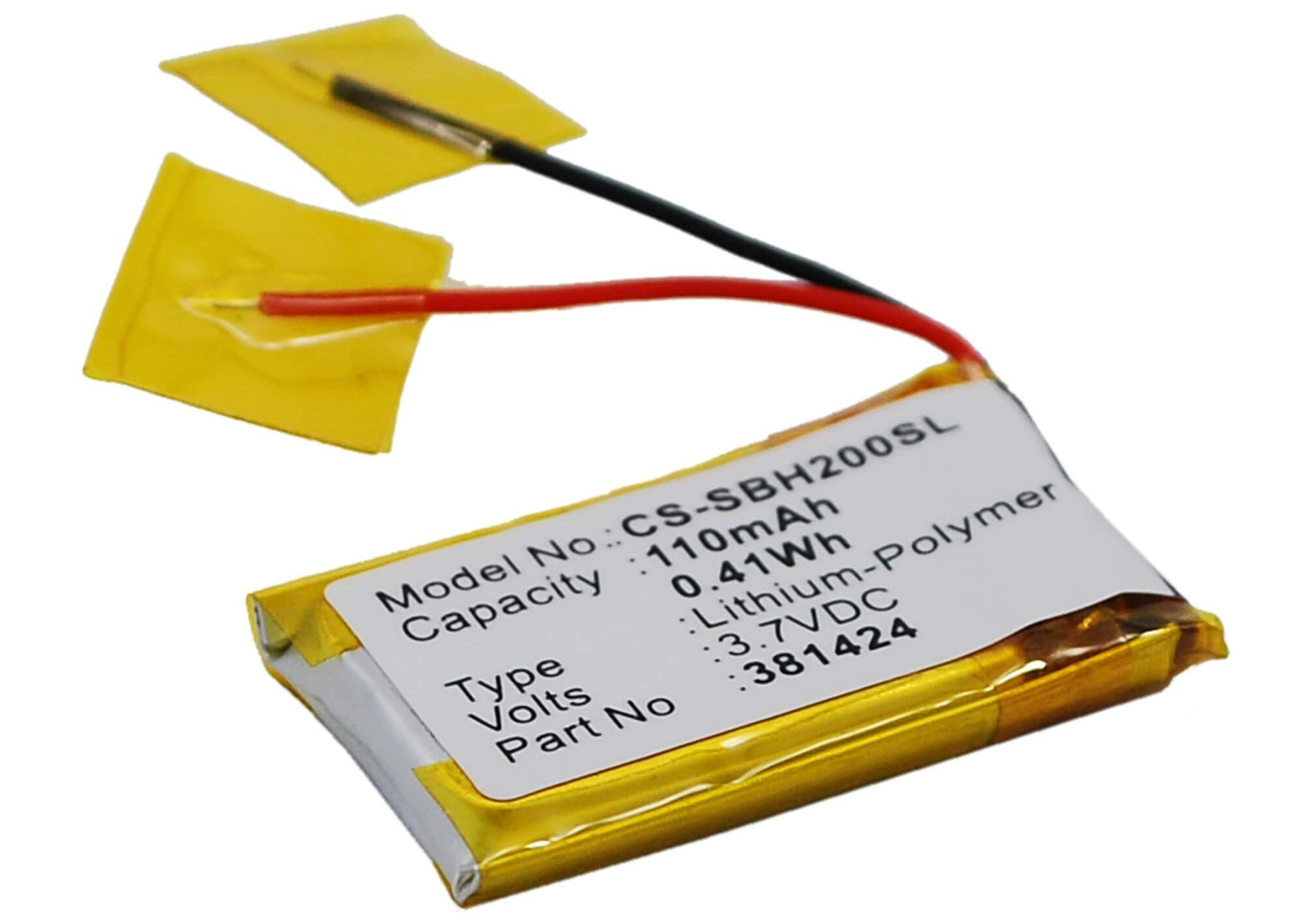 3.7V, 110mAh, Li-Polymer Battery fits Sony, Sbh-20, 0.407Wh