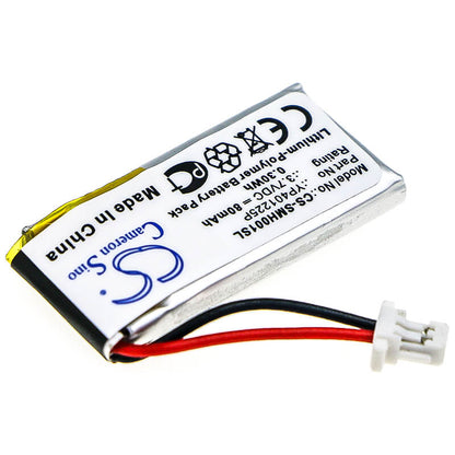 3.7V, 80mAh, Li-Polymer Battery fits Sena, 10u-ar-01, 10u-hr-01, 0.296Wh
