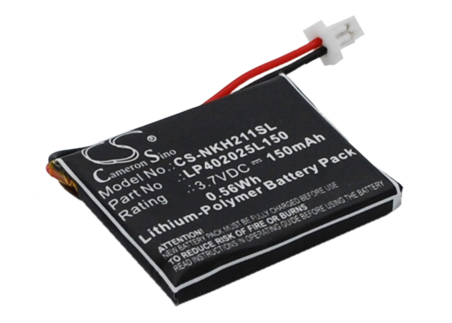 3.7V, 150mAh, Li-Polymer Battery fits Nokia, Hs-21w, 0.555Wh
