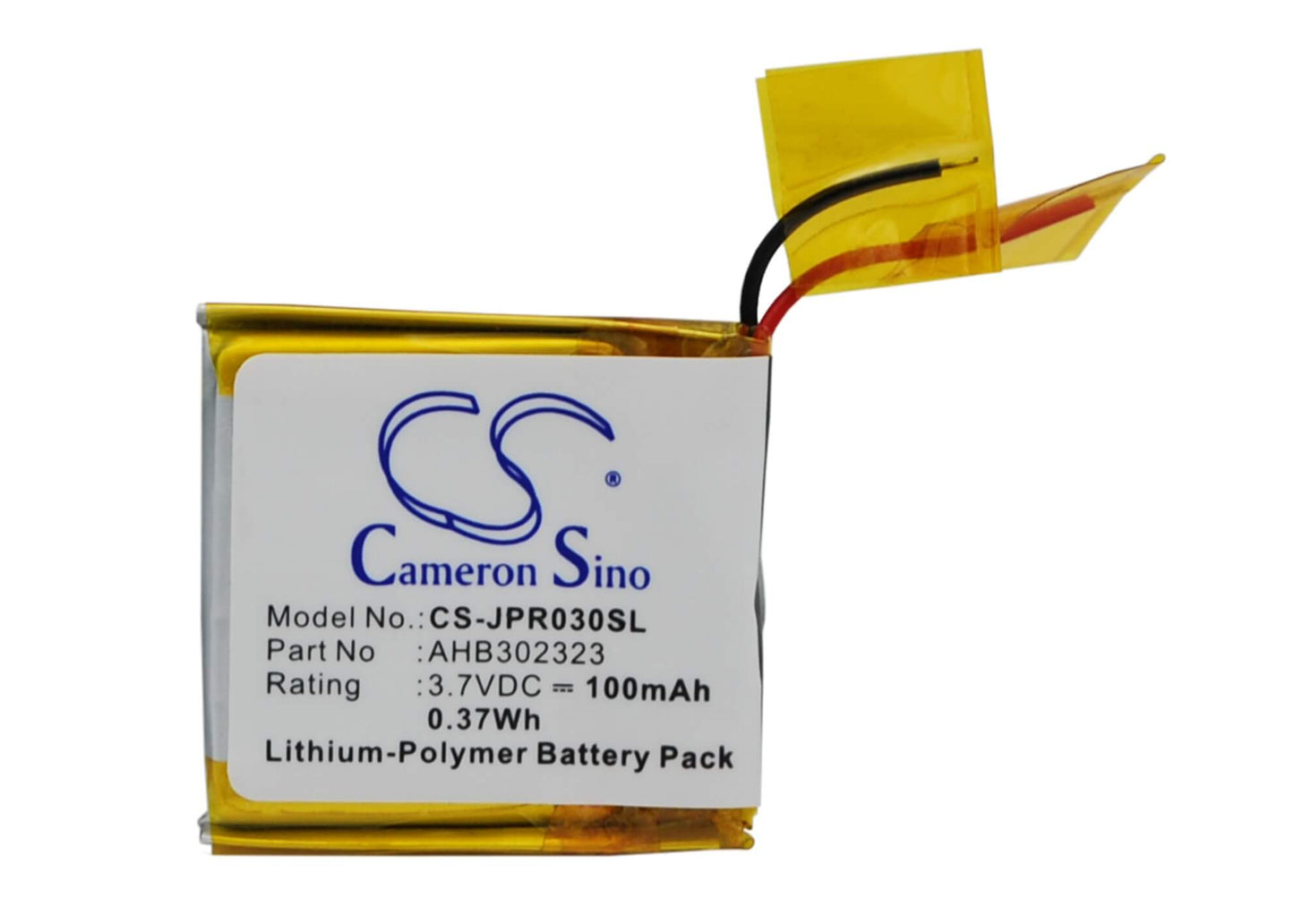 3.7V, 100mAh, Li-Polymer Battery fits Jabra, Bt3030, Street2, 0.37Wh