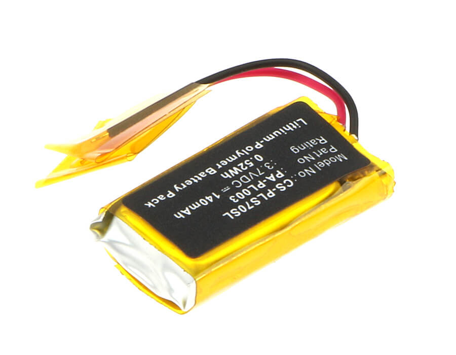 3.7V, 140mAh, Li-Polymer Battery fits Plantronics, Avaya Awh75n, Awh75n, 0.518Wh