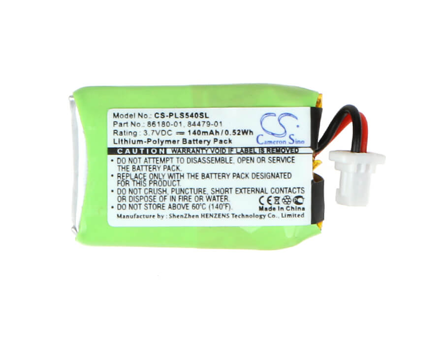 3.7V, 140mAh, Li-Polymer Battery fits Plantronics, Cs540, Cs540a, 0.518Wh