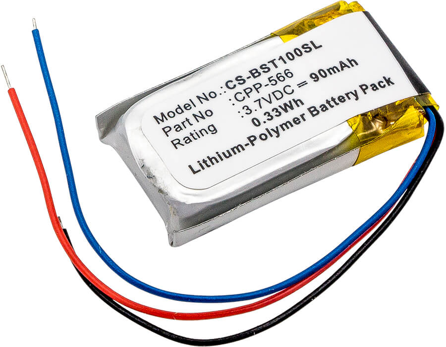 3.7V, 90mAh, Li-Polymer Battery fits Beats, Powerbeats 2, Powerbeats 3, 0.333Wh