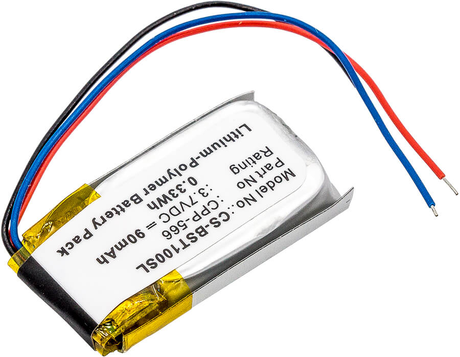 3.7V, 90mAh, Li-Polymer Battery fits Beats, Powerbeats 2, Powerbeats 3, 0.333Wh