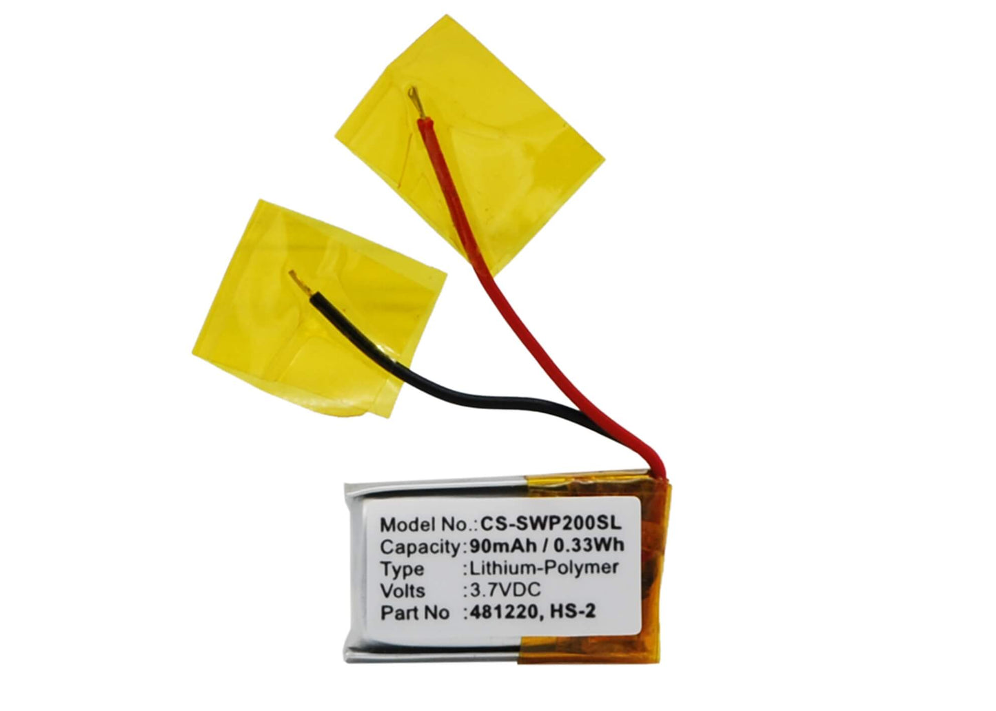 3.7V, 90mAh, Li-Polymer Battery fits Samsung, Wep-200, Wep-210, 0.333Wh