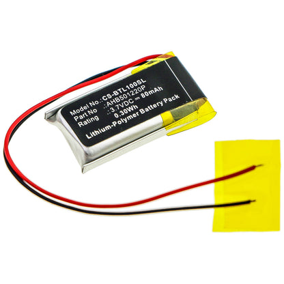 3.7V, 80mAh, Li-Polymer Battery fits Bose, Bluetooth Headset Series 1, Bluetooth Headset Series 2, 0.296Wh