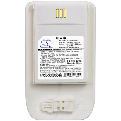 CS-AYD700CL, Cordless Phone 3.7V, 800mAh, Li-ion Battery fits Mitel, 5614, 2.96Wh