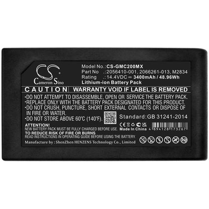 14.4V, 3400mAh, Li-ion Battery fits Ge, Mac 2000, Mac 2000 Ekg, 48.96Wh