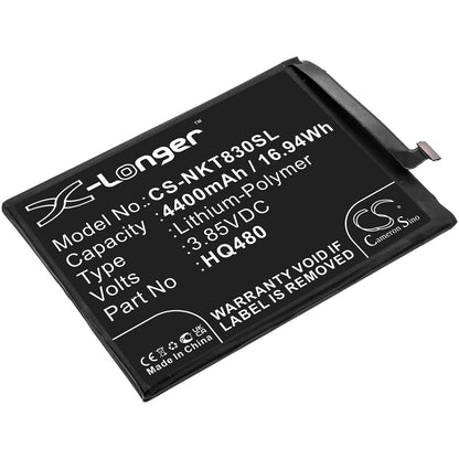 3.85V, 4400mAh, Li-Polymer Battery fits Nokia, 8 V 5g, 8.3 2020 5g, 16.94Wh