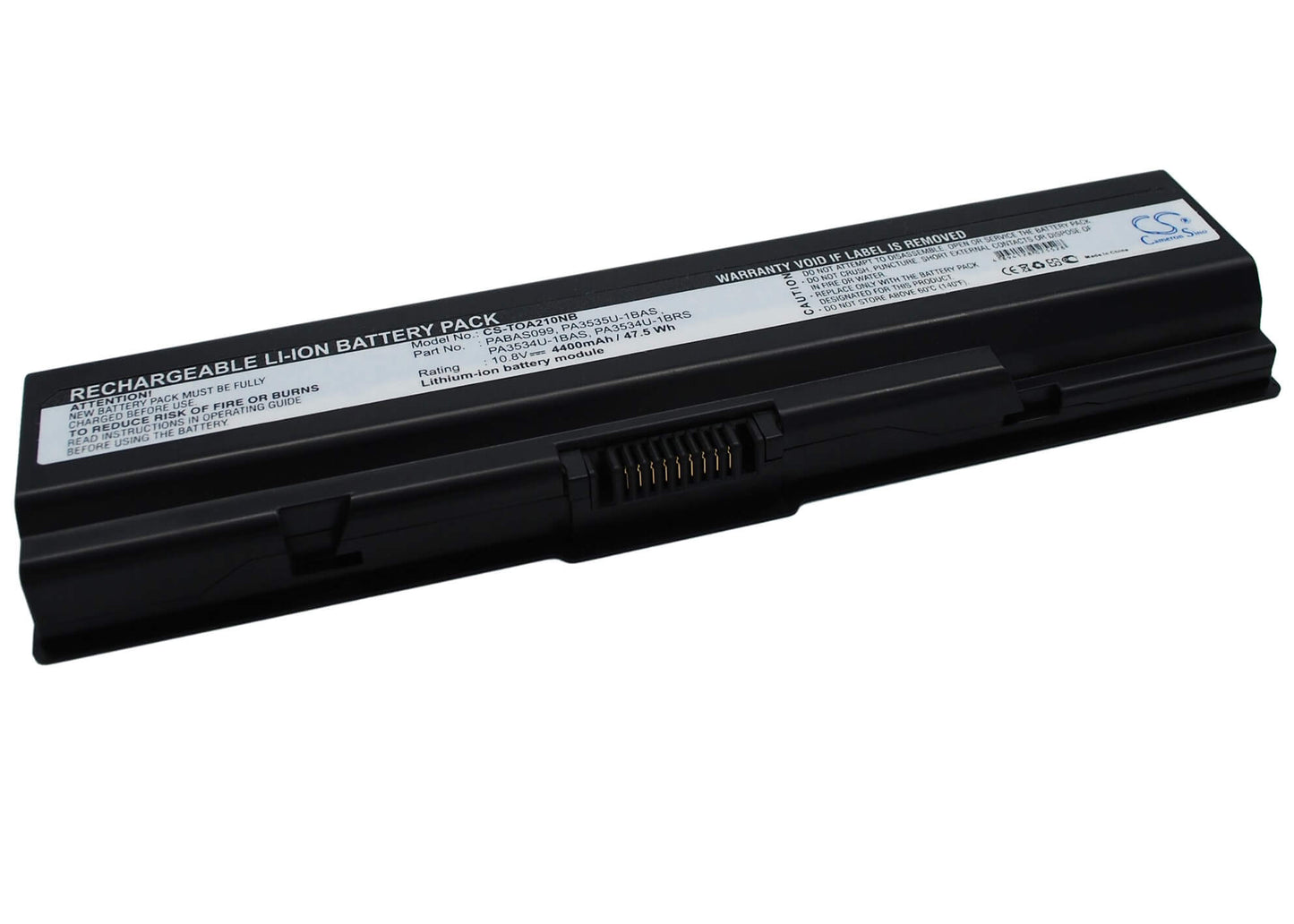 10.8V, 4400mAh, Li-ion Battery fits Toshiba, Dynabook Ax/52, Dynabook Ax/52e, 47.52Wh