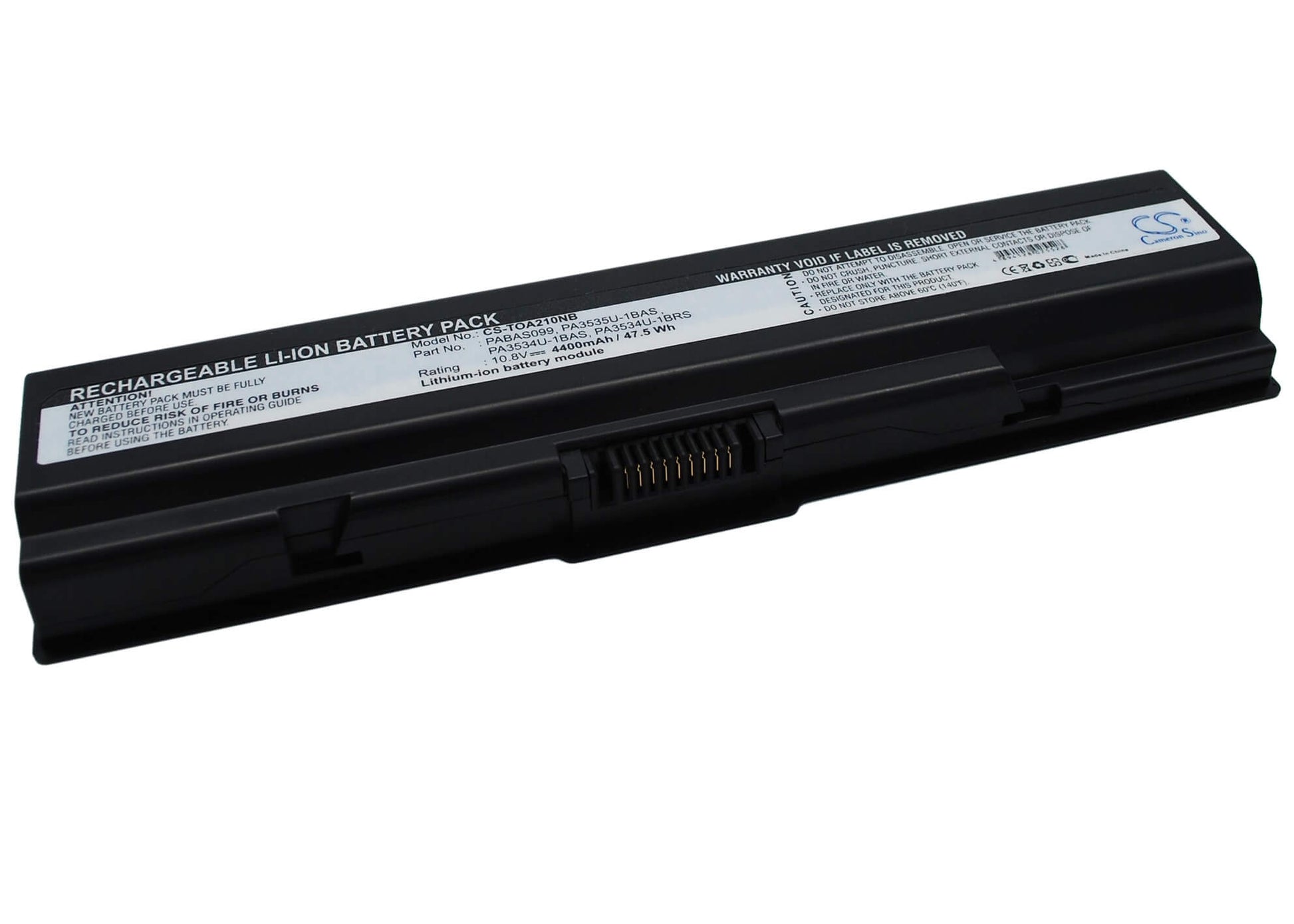 10.8V, 4400mAh, Li-ion Battery fits Toshiba, Dynabook Ax/52, Dynabook Ax/52e, 47.52Wh