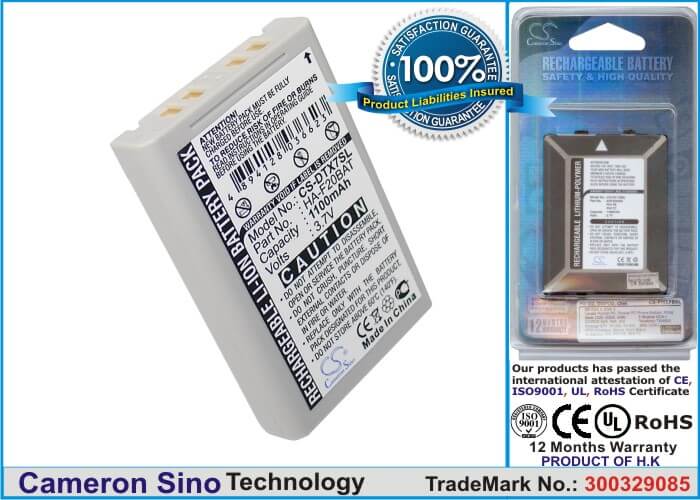 3.7V, 1100mAh, Li-ion Battery fits Casio, Dt-x100, Dt-x7, 4.07Wh