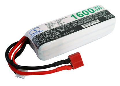 11.1V, 1600mAh, Li-Polymer Battery fits Cameron Sino, RC Tanks Cs-lp1603c30rt, 17.76Wh