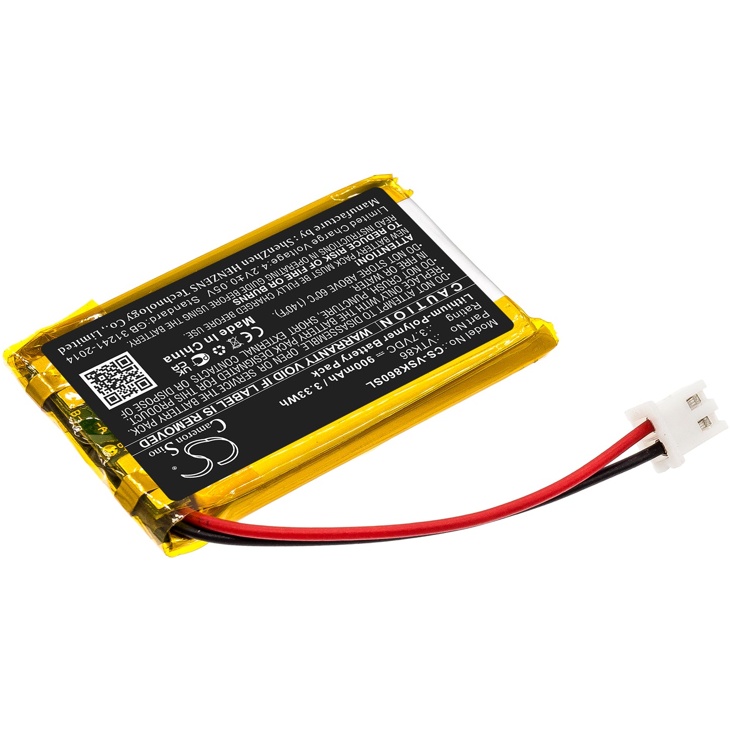 3.7V, 900mAh, Li-Polymer Battery fits Velocitek, Shift, 3.33Wh