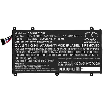3.7V, 4000mAh, Li-Polymer Battery fits Samsung, Galaxy Tab 7.0, Galaxy Tab 7.0 Plus, 14.8Wh