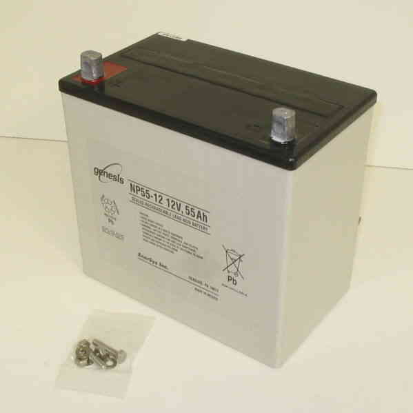 2 x 12 volt 55 a/h mobility scooter battery (agm)(22nf)